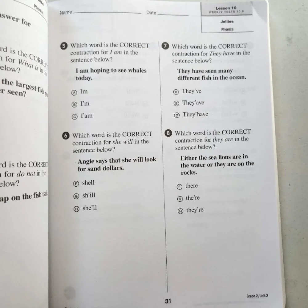 Journeys Common Core Weekly Assessments Grade 2 Book Workbook Textbook Paperback